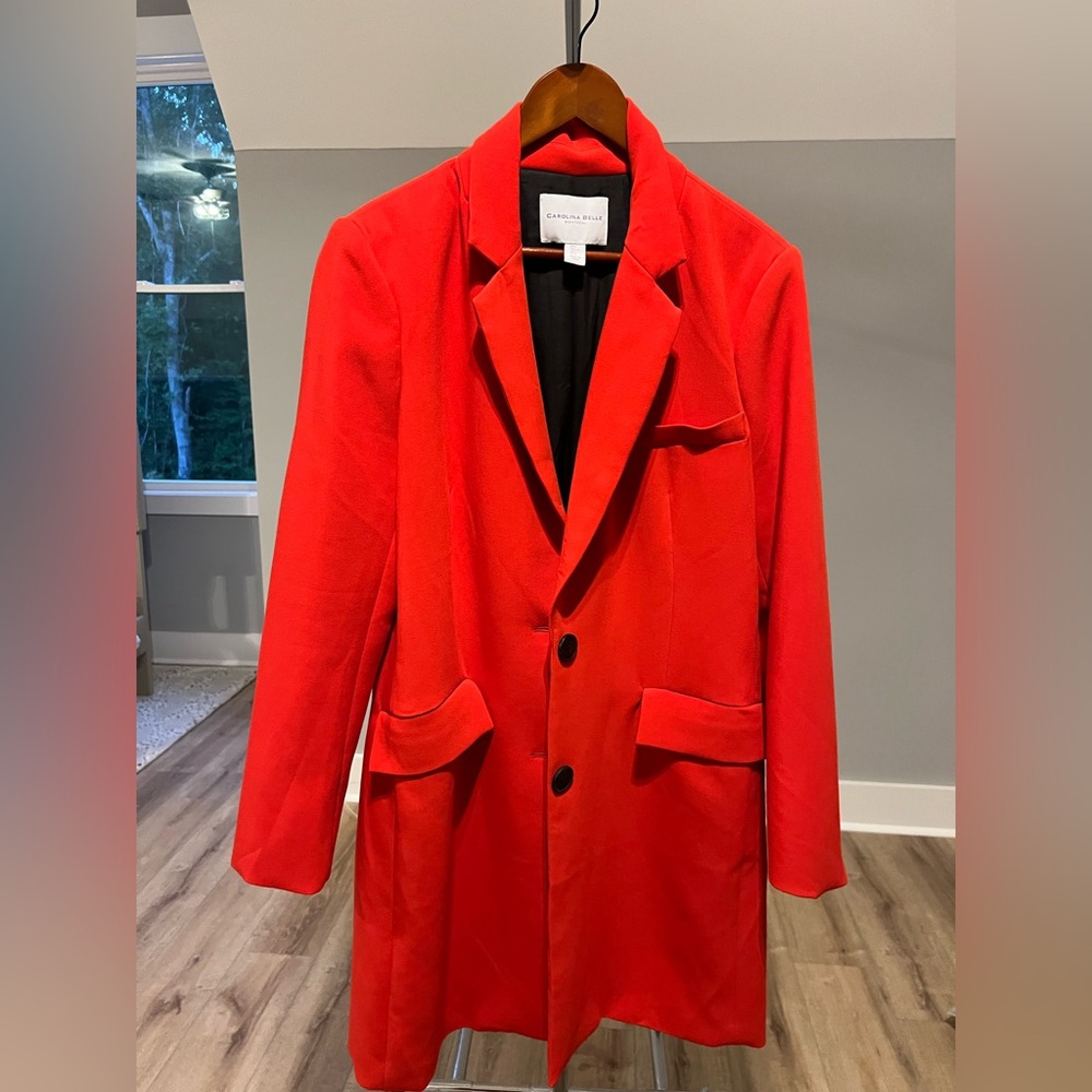 Carolina Belle Men's Red Trench Coat